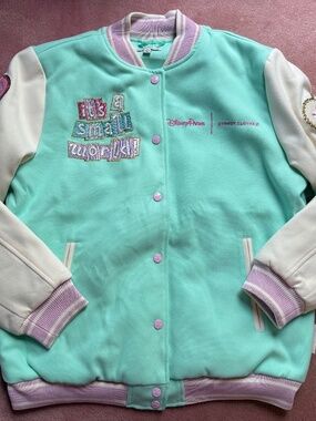Disney Stoney clover it’s a small world varsity jacket